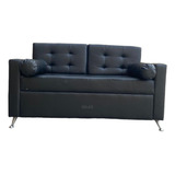 Sillon 2 Cuerpos Tapizado Eco Cuero C/almohadones 