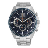 Reloj Hombre Seiko Ssb345p1 Cuarzo Ch Pulso Plateado Just Wa