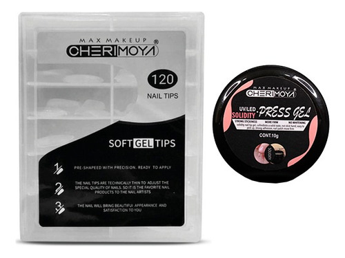 Tips Para Soft Gel Cherimoya X 120u Pre Limadas + Gel Solido
