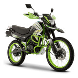 Motocicleta Doble Propósito Italika Dm200 Verde Con Blanco