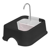 Fonte Furacão Pet Quadrada Black Bivolt 1,5l Cor Preto