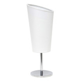 Lt2061wht Mini Lámpara De Mesa Cromada Con Pantalla De...