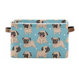 Alaza Rectangular Foldable Storage Bin Cute Pug Collapsible 