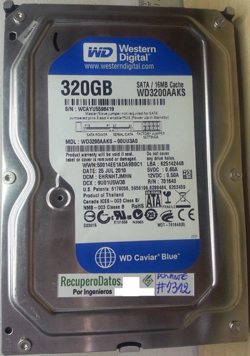 Western Digital Wd3200aaks-00uu3a 320gb - 2418 Recuperodatos