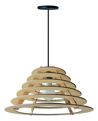 Lampara Techo Colgante Moderna Madera Nordica Luces X1