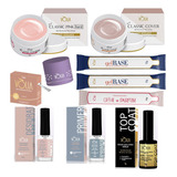 Kit Volia Base + Pink Hard + Pink Kit Preparador Gel +brinde