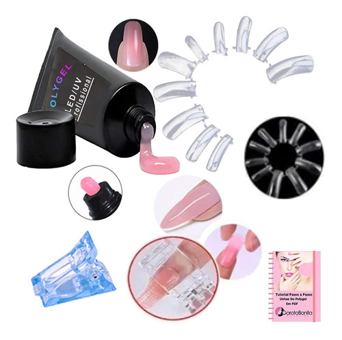 Kit De Alongamento De Unha Acessórios Iniciante Poly Gel Tip