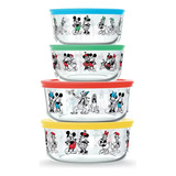 Refractarios De Vidrio Pyrex Disney 8 Pzas Mickey Mouse