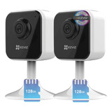 Kit 2 Mini Camaras De Seguridad Wifi Ezviz + Memorias 128gb