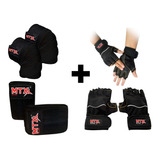 Knee Wraps Vendas De Rodilla+ Guantes Gym Crossfit Pesas Kit