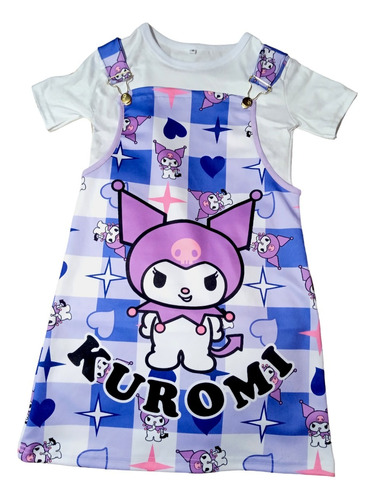 Bonito Vestido Tipo Jumper De Kuromi Cuadros Azules