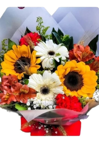 Ramo Mixto Con Girasoles Y Flores Silvestres - Envio Domicil