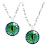 Collares Tipo Pendientes - Ojo De Gato - Cat Eye Green