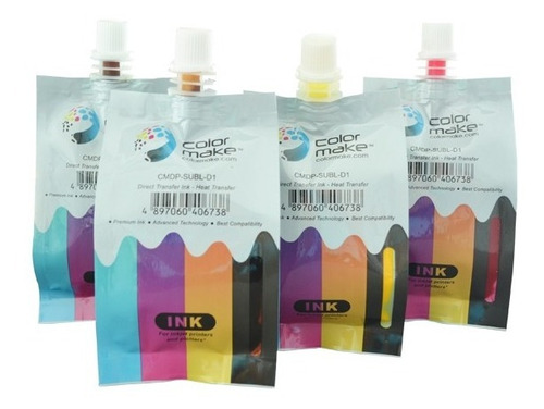 Kit 4 Tintas Para Sublimación Color Make 125 Ml Cmyk