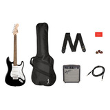 Fender Squier Stratocaster Pack Diestro Negra