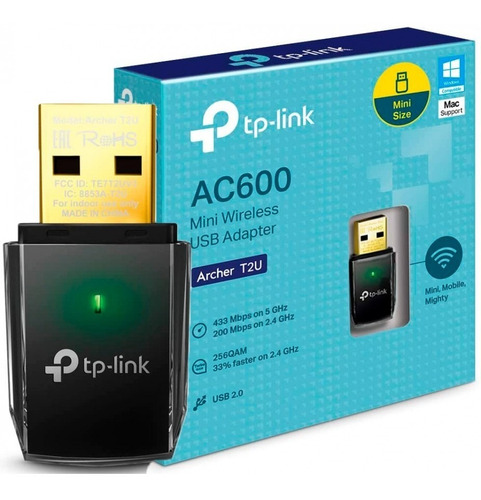 Adaptador Rede Sem Fio Wifi Tp-link Archer T2u Ac 600mbps