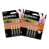 Duracell Pilha Alcalina Aaa Recarregável 4un Kit Com 2un