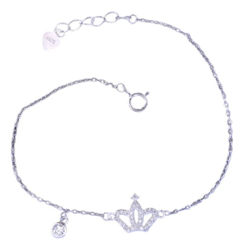 Pulsera Mujer Plata 925 Corona Con Cubic X Local A La Calle!