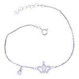 Pulsera Mujer Plata 925 Corona Con Cubic X Local A La Calle!