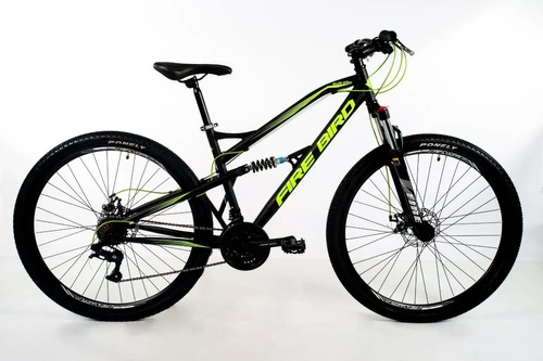 Mountain Bike Fire Bird Mtb Doble Suspensión  2022 R29 18  21v Frenos De Disco Mecánico Cambios Shimano Color Negro/amarillo  