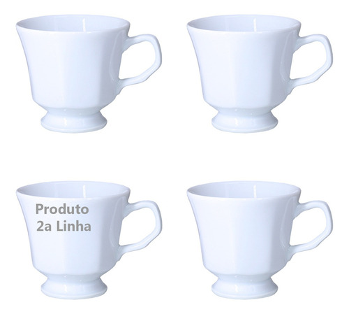 4 Xícaras De Chá Porcelana Schmidt Prisma S/ Pires 2a Linha