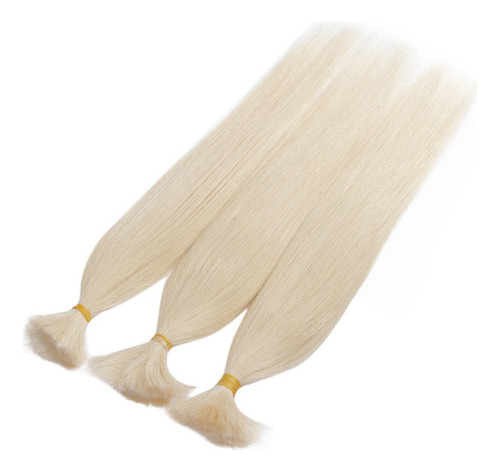 50g 55cm Cabello Humano Brasileño Voluminoso De Oro Blanco