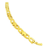 Pulsera De Oro 18k Laminado Para Mujer Eslabones Con Cruz