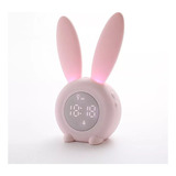 Reloj Despertador Digital Nocturnas Orejas Conejo Para Niños