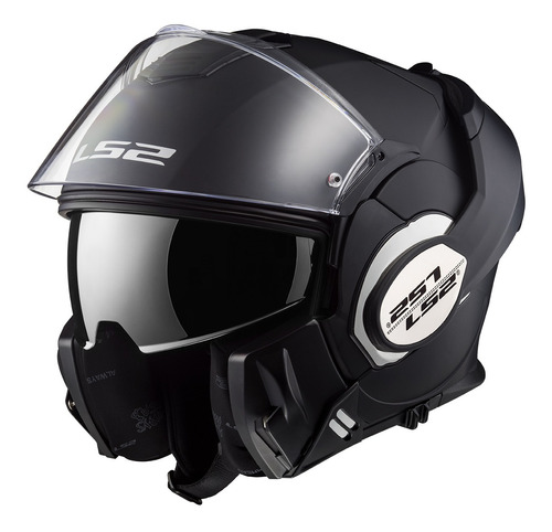 Casco Rebatible Ls2 399 Valiant Negro Mate Matt Black