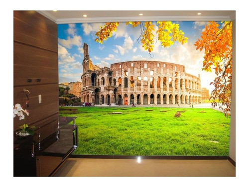 Adesivo De Parede Cidade Roma Coliseu Itália 3d 8m² Ncd231
