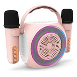 Parlante Portati Soul Bluetooth Tws Karaoke I40 2 Microfonos Color Rosa