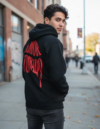 Sudadera Hoodie Amor Tumbado Nata Cano Bélica Belicona
