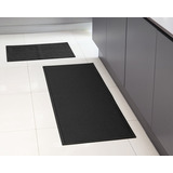 Tapete Antiderrapente De Cozinha Passadeira Grande 140x50cm Cor Preto