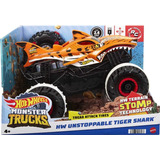 Hot Wheels Monsters Truck Tiger Shark Control Remoto 2022 Color Naranja