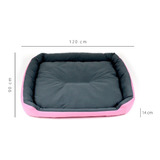 Cama Gigante Para Perro Resistente Color Rosa/gris