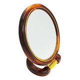 Espelho Grande Dobrável De Mesa Dupla Face Com Aumento Cor Da Moldura Marrom-escuro