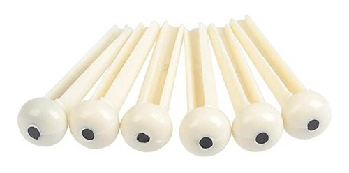 Set 6 Pins Puente Blanco Para Guitarra Acustica Musicparts