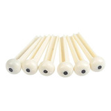 Set 6 Pins Puente Blanco Para Guitarra Acustica Musicparts