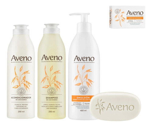 Combo Aveno Shampoo + Acond + Jabon Comp + Emulsión X 250 Ml