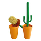 3 Cepillo Decorativo Cactus Baño Wc Sanitario Pcwc Perico Color Verde