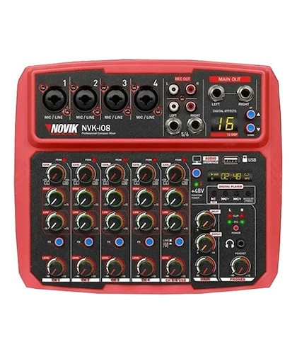 Mixer Consola Novik Nvk-i08bt 8 Ch Usb Rec Y Play Compacta