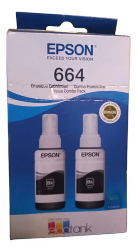 2 Botellas De Tinta Negra T664 120-2p Epson