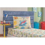 Roupa  Cama Solteiro Menino Ou Menina Lencol Bouti Infantil Cor Dino