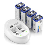 Baterias Elb 9v Li-on Recargables 4u +cargador Micro Usb