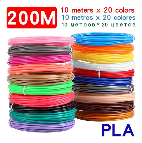 Pack 20 Filamentos De 10mt Para Lápiz Impresora 3d Premium