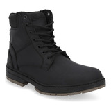 Bota Moda 60065pr Piel Vaca Turista Hombre Fiesta Negro