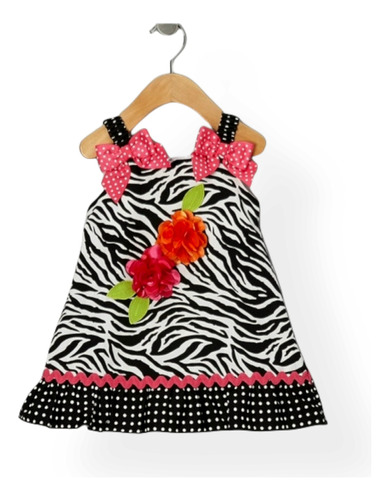 Vestido Youngland Niña Animal Print 2 Flores. T 24 M, 4, 5,6