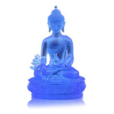 B Estátua Do Buda Da Medicina Tibetana, Resina Translúcida