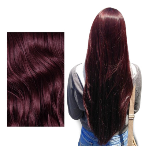 Extensiones Largas De Cabello Seminatural Rojo Borgoña