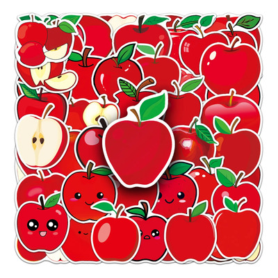 Fruta Manzana Roja 50 Calcomanias Stickers Pvc Vs Agua | MercadoLibre